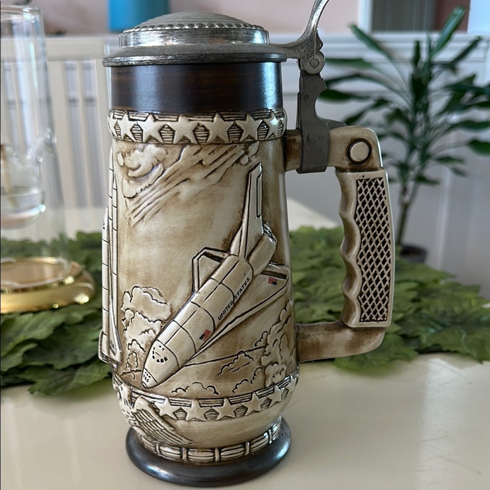 Space Shuttle Themed Ceramic Beer Stein
